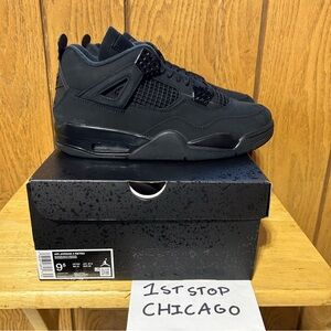 Nike Air Jordan 4 Retro 2025 Black Cat Sneakers FV5029-010 Men’s 9.5 NEW